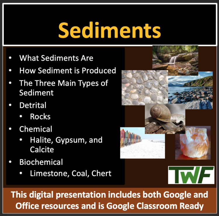 Sediments - Google Slides and PowerPoint Lesson