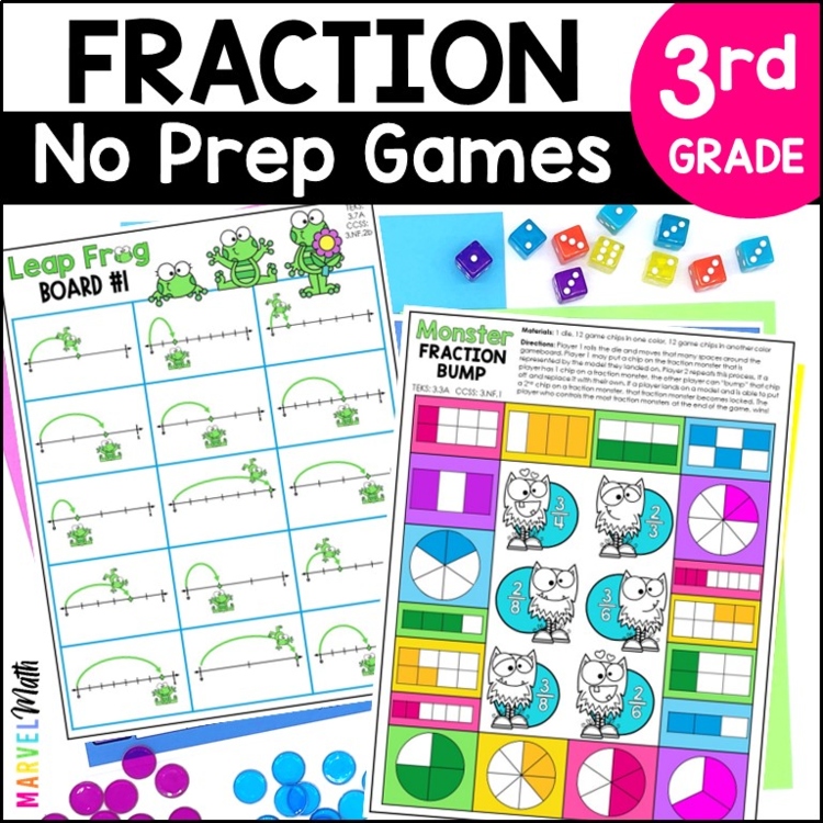 3rd Grade Fraction Games - Equivalent Fractions, Comparing Fractions, and more!