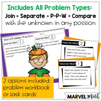 1st Grade Hands-On Word Problems Kit 6: Halloween Problems, image 4