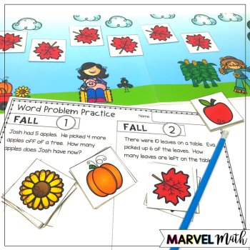 1st Grade Hands-On Word Problems Kit 5: Fall Problems, image 2