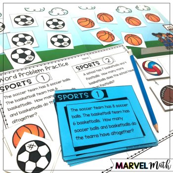 1st Grade Hands-On Word Problems Kit 3: Sports Problems, image 2