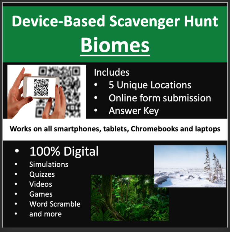 Biomes – A Digital Scavenger Hunt Activity | Aquatic, Grassland, Forest, more