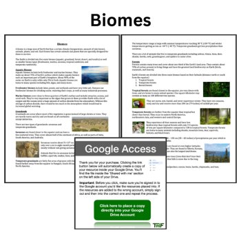 Biomes Reading Comprehension Passage & Questions | 6th, 7th, 8th Grade, image 2