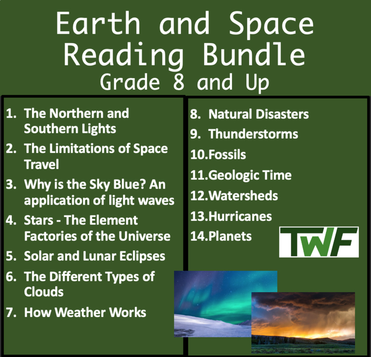 Earth and Space - Digital Science Comprehension Article Bundle - Grade 8 and Up