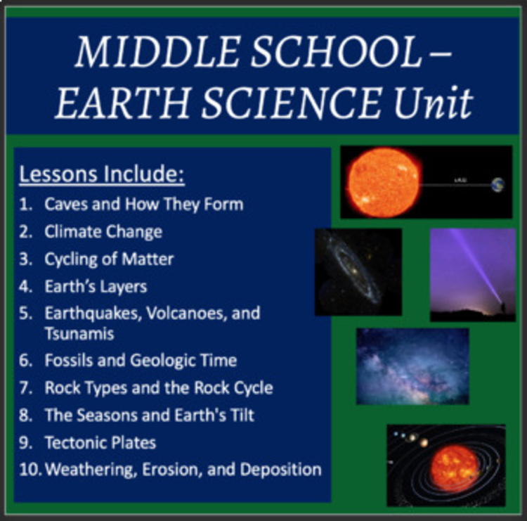 Earth Science Middle School Unit - Lessons ONLY - Distance Learning Ready