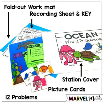 1st Grade Hands-On Word Problems Kit 2: Ocean Problems, image 3