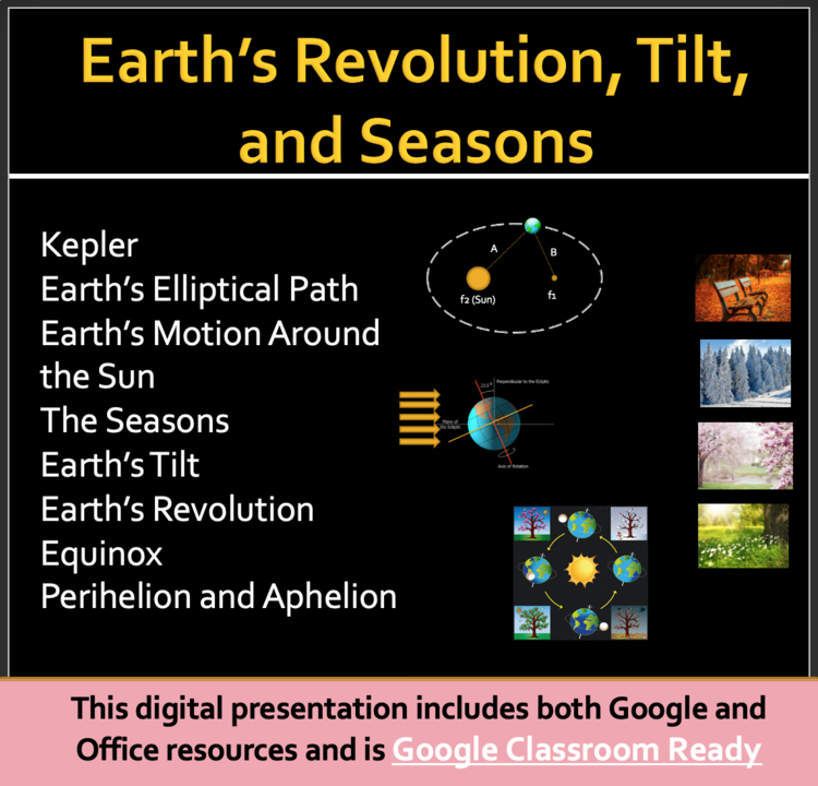 Earth's Revolution, Tilt, and Seasons - Google Slides and PowerPoint Lesson