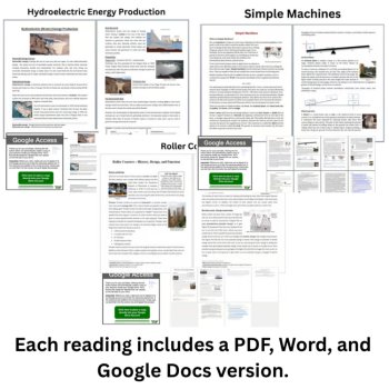 Physics 6th, 7th, 8th Grade Reading Comprehension & Questions 13 Article Bundle, image 2