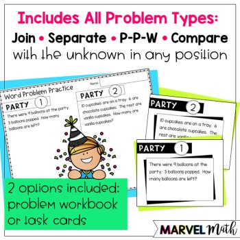 1st Grade Hands-On Word Problems Kit 1: Party Problems, image 4
