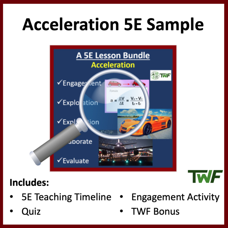 Acceleration - 5E Bundle - Teaching Timeline & Additional Resources
