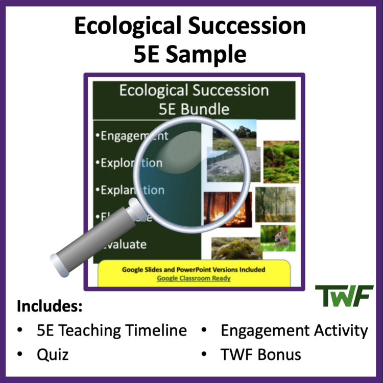 Ecological Succession - 5E Bundle - Teaching Timeline & Additional Resources