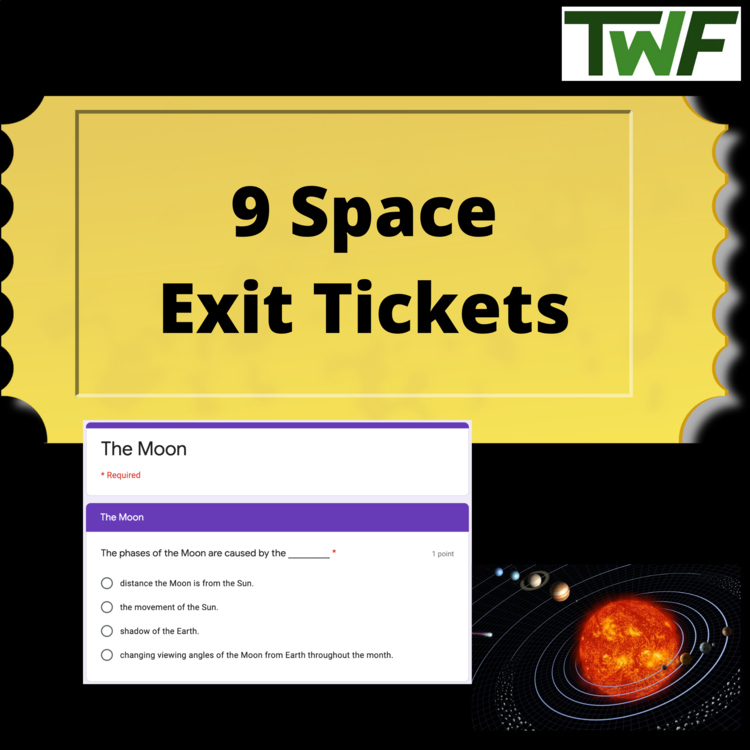 Space Exit Tickets - 9 Google Classroom Ready Exit Tickets - Digital Learning