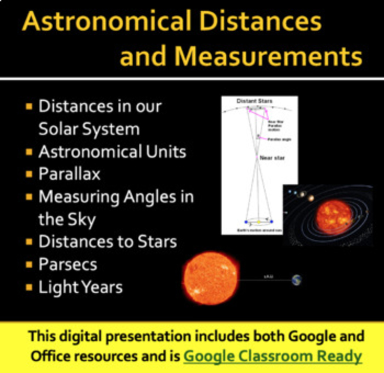 Astronomical Distances and Measurements - Google Slides and PowerPoint Lesson