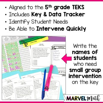 5th Grade Problem Solving with Whole Numbers TEKS Exit Slips, image 2