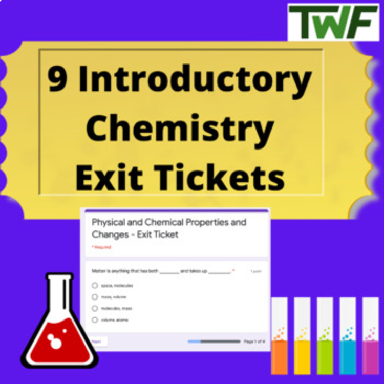 Chemistry Exit Tickets -8 Google Classroom Ready Exit Tickets - Digital Learning