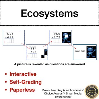 Subtraction 3 X 3 Stacked Digital Boom Cards Distance Learning, image 2