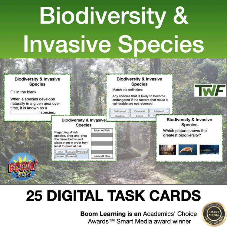 Biodiversity and Invasive Species Digital Boom Cards | 25 Engaging Cards