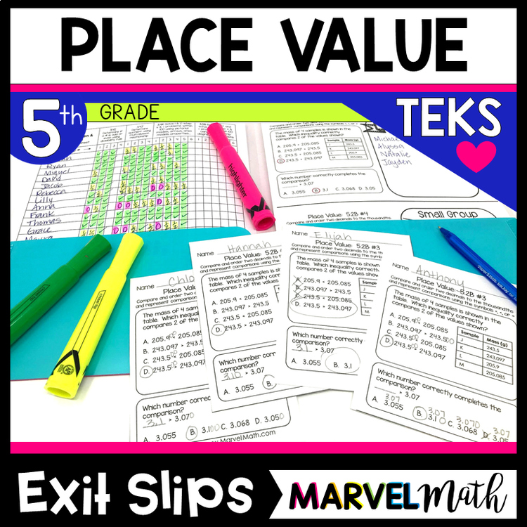 5th Grade Place Value TEKS Exit Slips