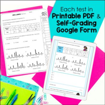 4th Grade Data Analysis - 4th Grade STAAR Math Review - Print and Digital Tests, image 2
