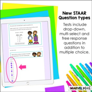 4th Grade Data Analysis - 4th Grade STAAR Math Review - Print and Digital Tests, image 3