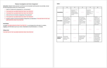 Polymers - A Chemistry Project Based Learning Activity (PBL), image 2