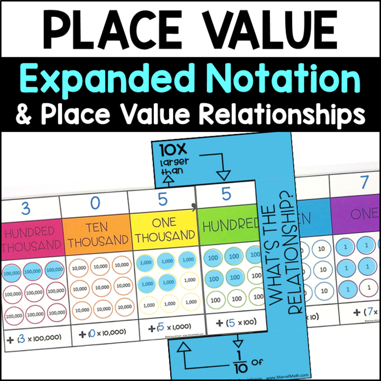Place Value Charts to Support Expanded Notation and Place Value Relationships