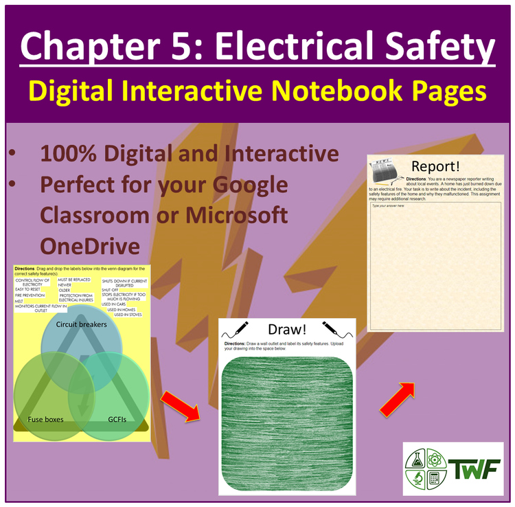 Electrical Safety - Digital Interactive Notebook Pages