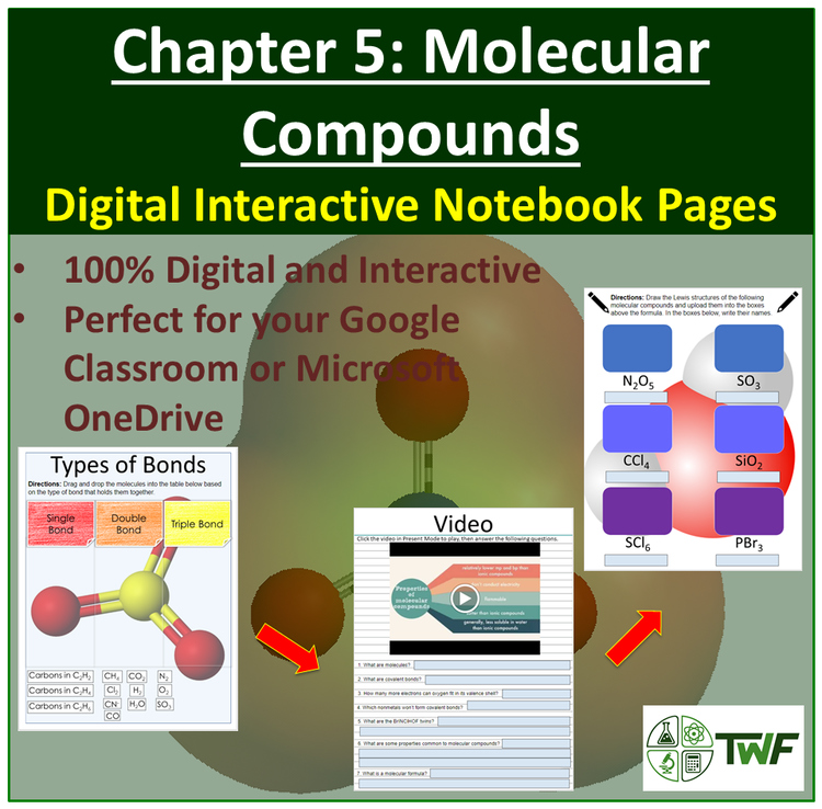 Molecular Compounds - Digital Interactive Notebook Pages