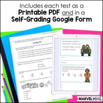 4th Grade Place Value TEKS Tests - STAAR Review - Digital and Print, image 2