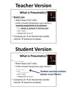 Pneumatics - PowerPoint Lesson and Student Notes, image 2