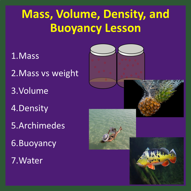 Mass, Volume, Density, and Buoyancy - PowerPoint Lesson and Student Notes