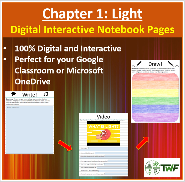 Light - Digital Interactive Notebook Pages