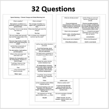 Climate Change and Global Warming - Speed Quizzing, image 2