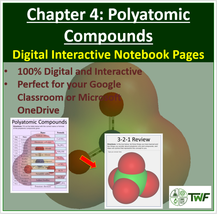 Polyatomic Compounds - Digital Interactive Notebook Pages