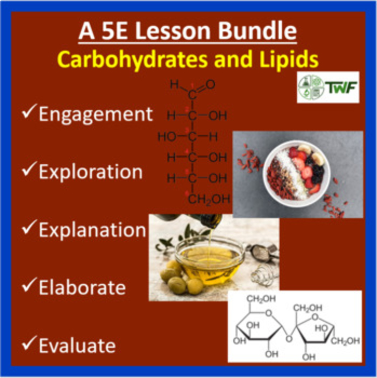 Carbohydrates and Lipids - 5E Lesson Bundle