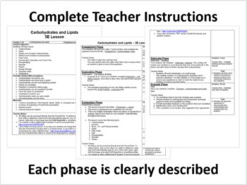 Carbohydrates and Lipids - 5E Lesson Bundle, image 2
