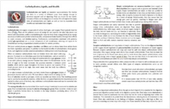 Carbohydrates, Lipids, and Health Reading Comprehension Article - Grade 8 and Up, image 2