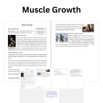 Muscle Growth Reading Comprehension Passage & Questions 6th, 7th, 8th | Muscles, image 2
