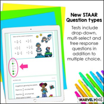 Fraction TEKS Tests - 4th Grade STAAR Math Review - Digital and Print, image 3