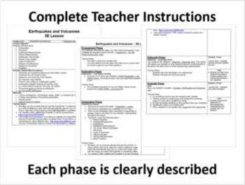 Earthquakes and Volcanoes 5E Lesson Bundle | Worksheets, Activities, Readings, image 2