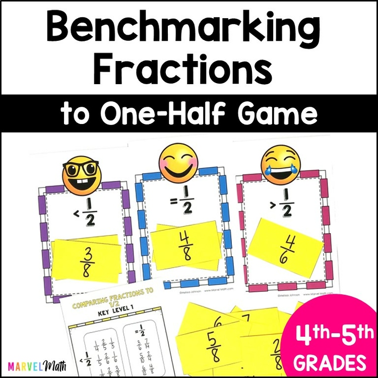 Comparing Fractions to One-Half Game - Benchmark Fractions