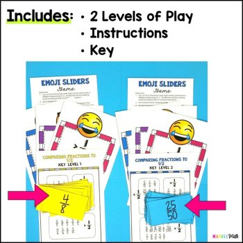 Comparing Fractions to One-Half Game - Benchmark Fractions, image 2