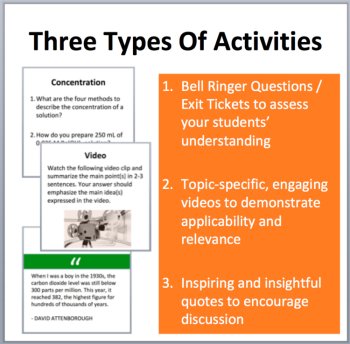Solutions and Solubility - Bell Ringers, Class Warm-Ups, and Exit Tickets, image 2
