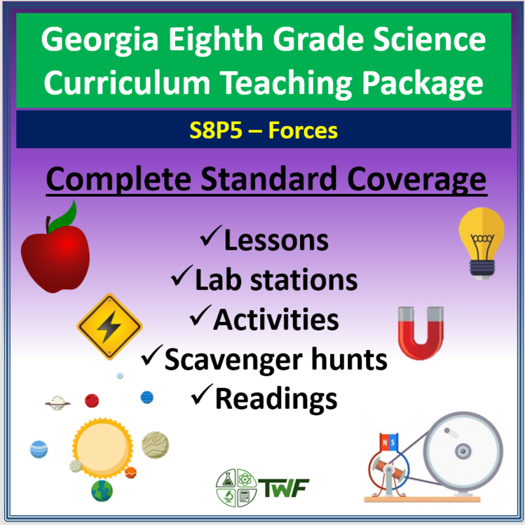 Georgia Standards of Excellence (GSE) Bundle - 8th Grade - S8P5: Forces