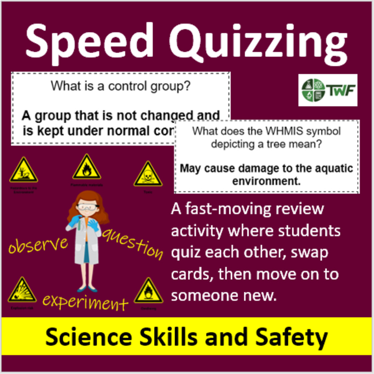 Science Skills and Safety - Speed Quizzing Review Activity
