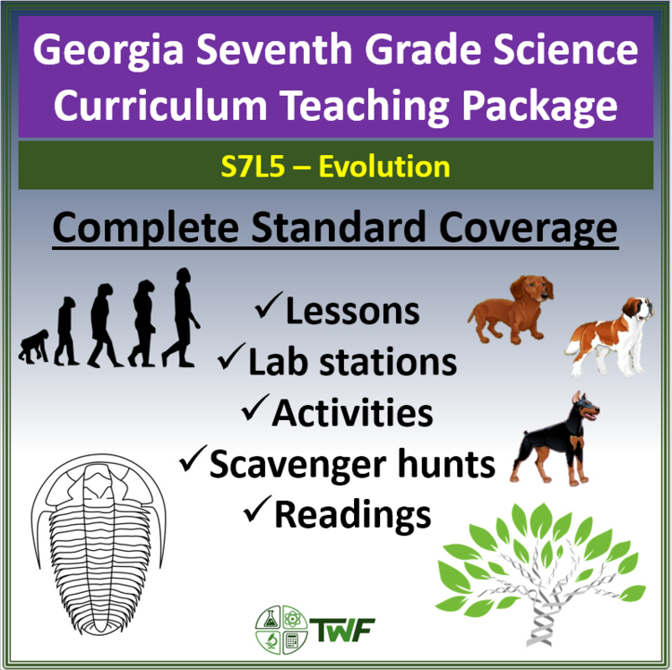 Georgia Standards of Excellence (GSE) Bundle - 7th Grade - S7L5: Evolution