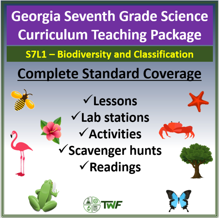 Georgia Standards of Excellence -7th Grade -S7L1: Biodiversity & Classification