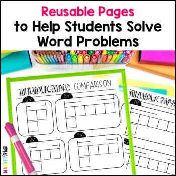 Dry-Erase Pages: Problem Solving w/ Strip Diagrams, Number Lines & Related Facts, image 3