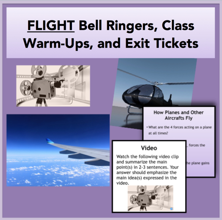 Flight - Bell Ringers, Class Warm-Ups, & Exit Tickets | How Planes Fly, History