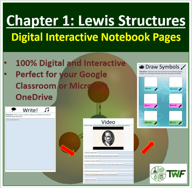Lewis Structures - Digital Interactive Notebook Pages